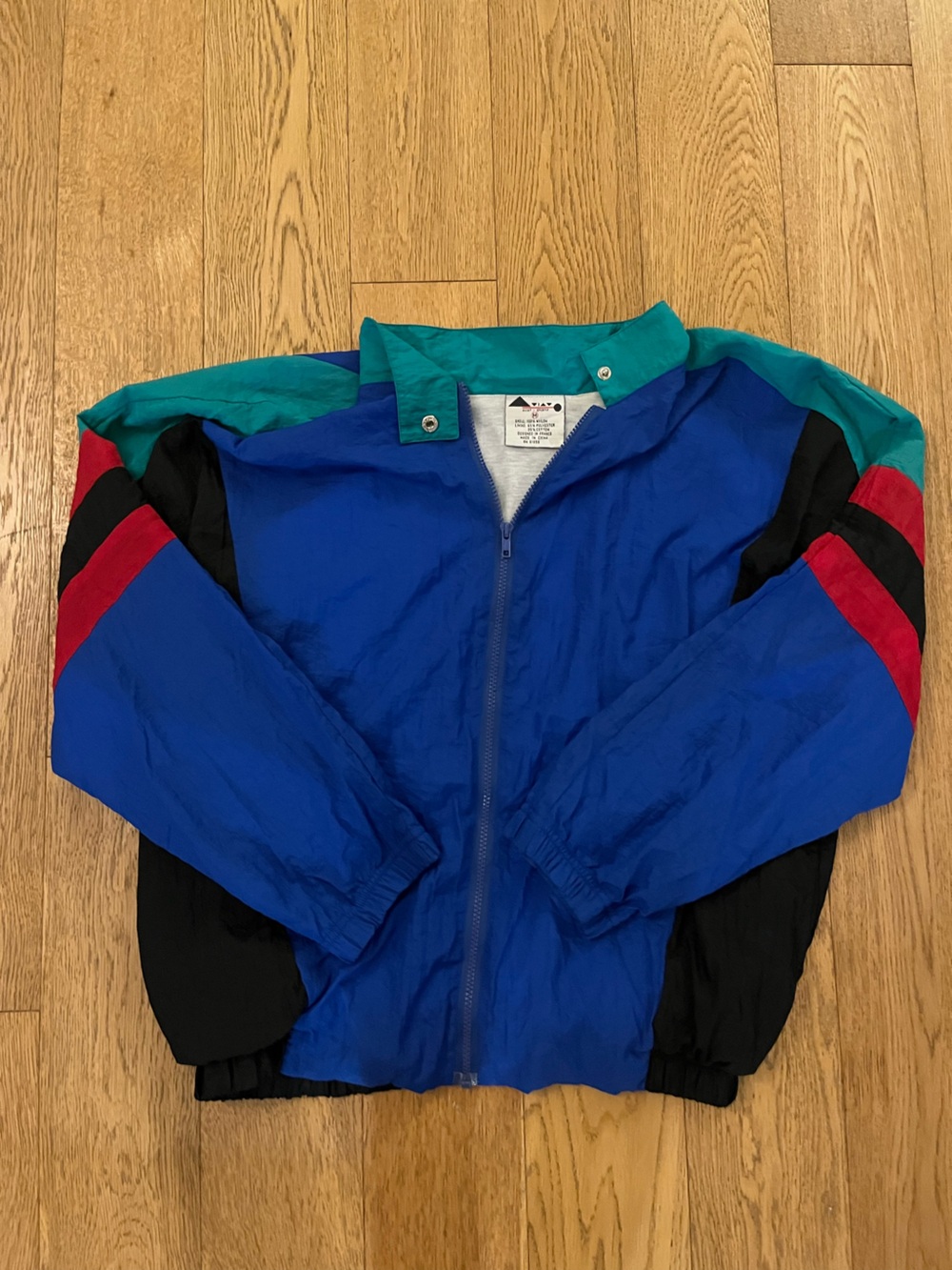 Vintage Aviap Sportif Windbreaker Jacket Medium M Colorblock Retro 80s 90s Neon